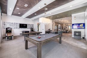 Mount Pleasant apartment for rent - A room with a pool table and a TV mounted on the wall.