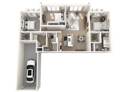 Floor plan for 3 beds, 2 baths, 1467 sqft