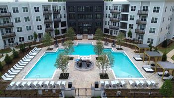 Resort-style, heated pool with private cabanas
