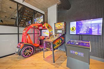 Golf simulator and arcade room
