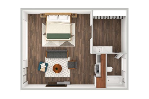 Floor plan for studio, 1 bath, 325 sqft