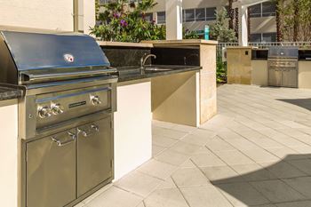 Cabanas & outdoor kitchen with bbq grills