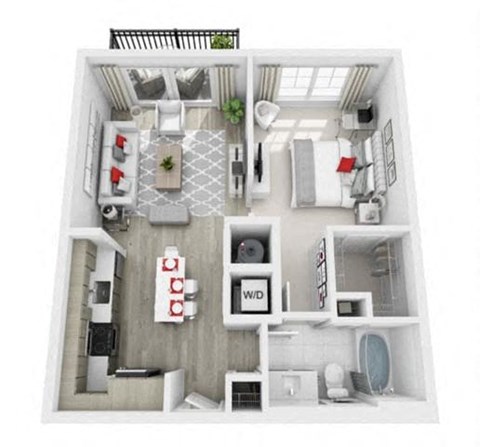 Floor plan for studio, 1 bath, 674 sqft