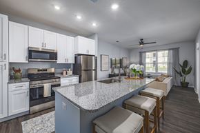 Lebanon apartment for rent - A kitchen with a granite countertop and stainless steel appliances.