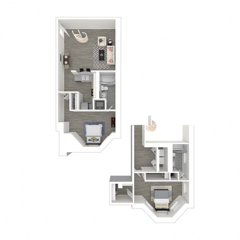 Floor plan for 2 beds, 2 baths