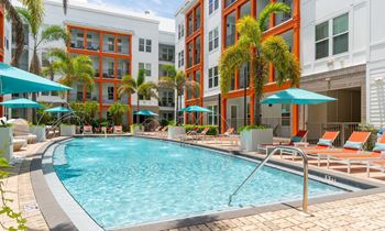 Modern resort style swimming pool