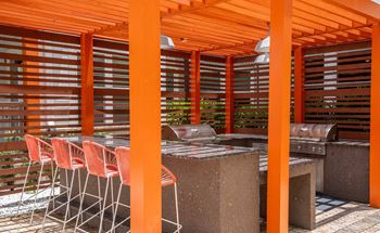 Trellised grilling area