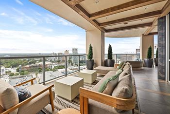 Sky lounge on 23rd floor with a private dining room and outdoor terrace