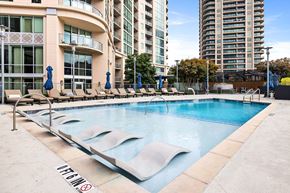 Atlanta apartment for rent - A pool with a no dive sign in front of a building.