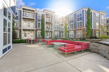 Outdoor lounge with grilling station