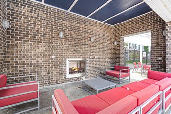 Outdoor fireside lounge