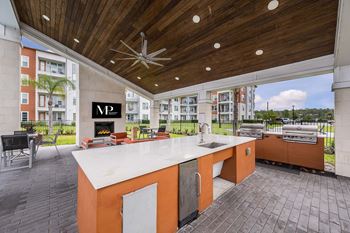 Poolside pavilion and pergola