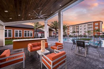 Poolside pavilion and pergola
