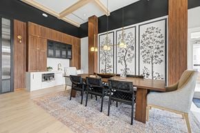 Chapel Hill townhouse for rent - A dining room with a table set for four.