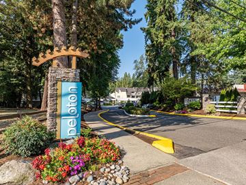 Redmond apartment for rent - A sign that says Peloton in front of a street.