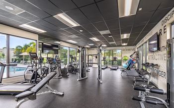 24/7 Fitness center with free weights