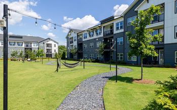 Lushly landscaped courtyards and green spaces