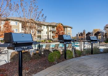 Outdoor cooking stations with fireplace
