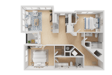 Floor plan for 2 beds, 2 baths, 1189 sqft