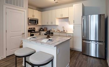 Kitchen island with quartz countertops*