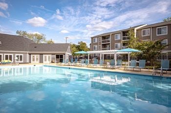 Sparkling outdoor swimming pool