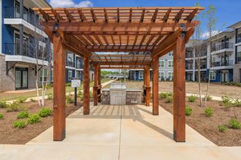 Courtyard grilling stations