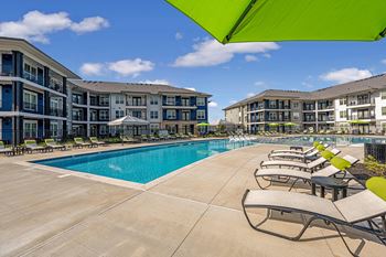 Saltwater pool with sundeck