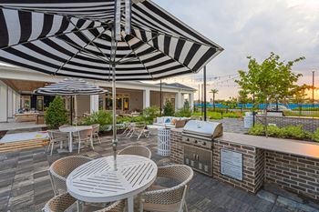 Outdoor kitchen and dining area