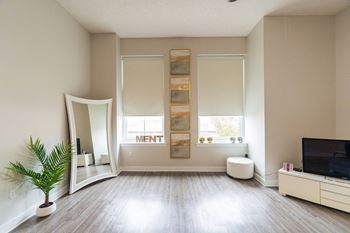 Hardwood-style flooring in featured areas.