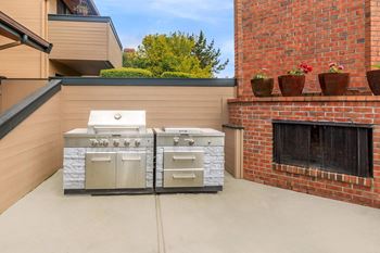 Poolside grilling station