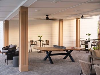 Outdoor ping-pong table & tv viewing area