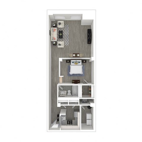 Floor plan for studio, 1 bath, 954 sqft