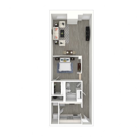 Floor plan for studio, 1 bath, 904 sqft