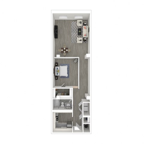 Floor plan for studio, 1 bath, 944 sqft
