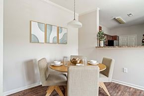 Lenoir City apartment for rent - A dining room with a table set for two.