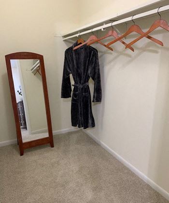 Spacious walk-in closets