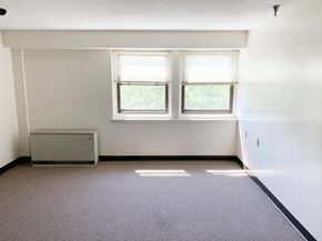 Burlington apartment for rent - McKenzie House living room with carpeted floors and exterior window