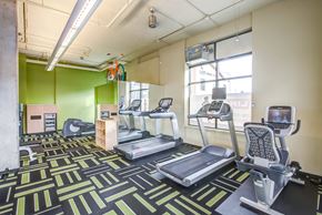 Seattle apartment for rent - A gym with treadmills, exercise bikes, and other equipment.