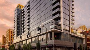 Chicago apartment for rent - Marlowe Apartments Chicago Building Exterior View at Sunset
