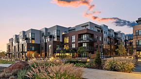 Boulder apartment for rent - reve-exterior-building-sunset-view-1.jpg
