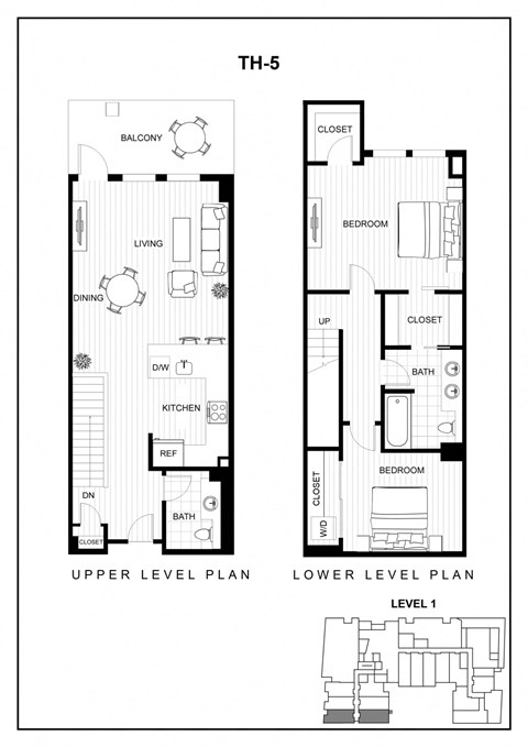 Floor plan for 2 beds, 1.5 baths, 1138 sqft