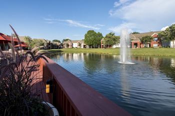 Lake with fountain