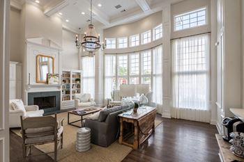 Clubroom with fireplace