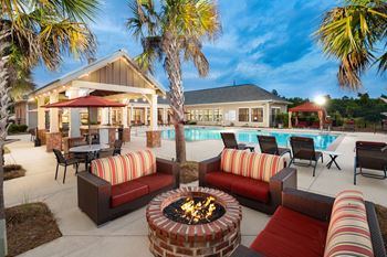 Patio with firepit