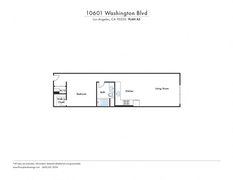Floor plan for studio, 1 bath, 766 sqft