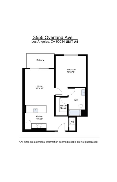 Floor plan for 1 bed, 1 bath, 816 sqft