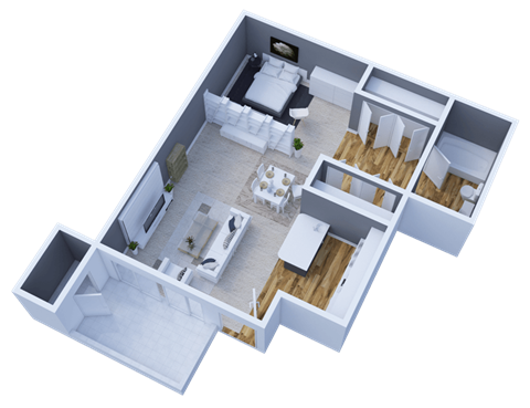 Floor plan for studio, 1 bath, 436 sqft