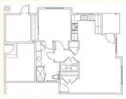 Floor plan for 1 bed, 1 bath, 660 sqft