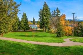 Seattle apartment for rent - a park with green grass and trees and a sidewalk