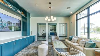 Living room with large window